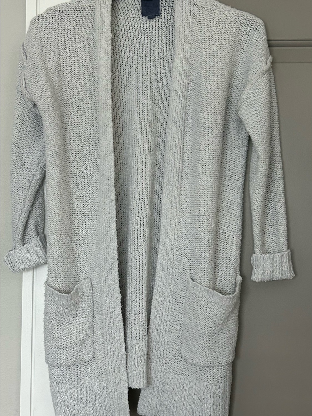 Hippie Rose Gray Open-Front Cardigan